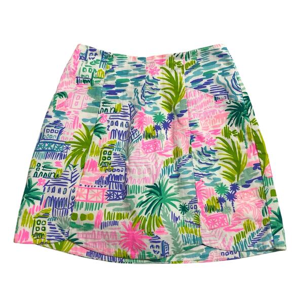 Lilly Pulitzer Skirt Women’s size 00 = XXS Tropical Floral Print Pink Green Blue - Picture 1 of 8
